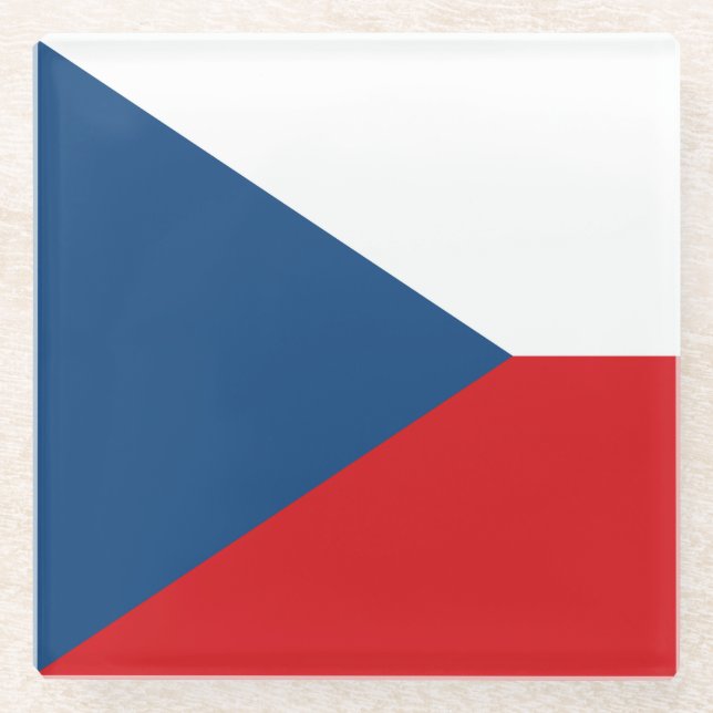 Glass coaster with flag of Czechia (Front)