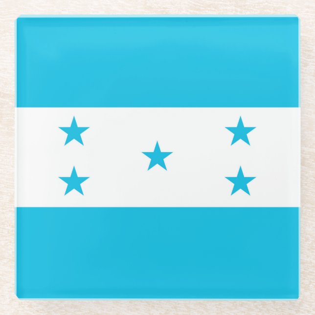 Glass coaster with flag of Honduras (Front)