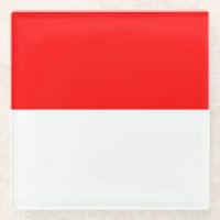 Glass coaster with flag of Indonesia