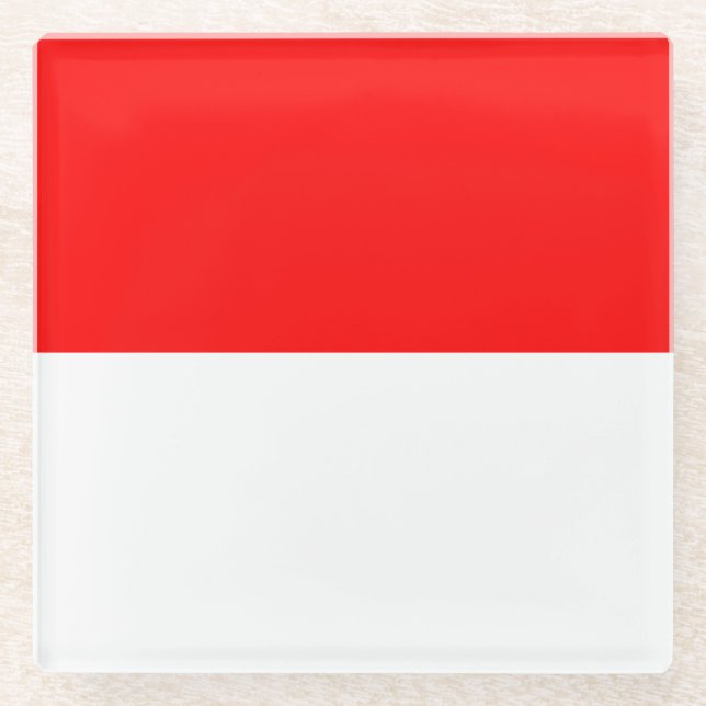 Glass coaster with flag of Indonesia (Front)
