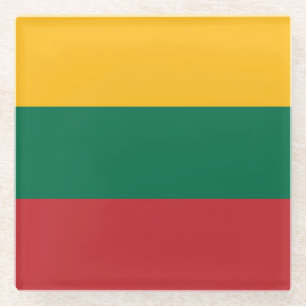 Glass coaster with flag of Lithuania