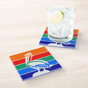 Glass coaster with flag of St. Petersburg, Florida