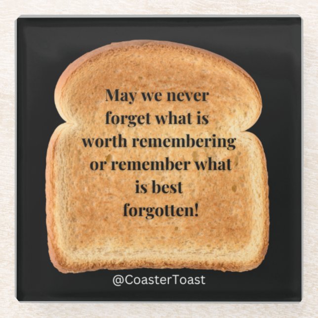  Glass Coaster with Funny Witty Toast (Front)