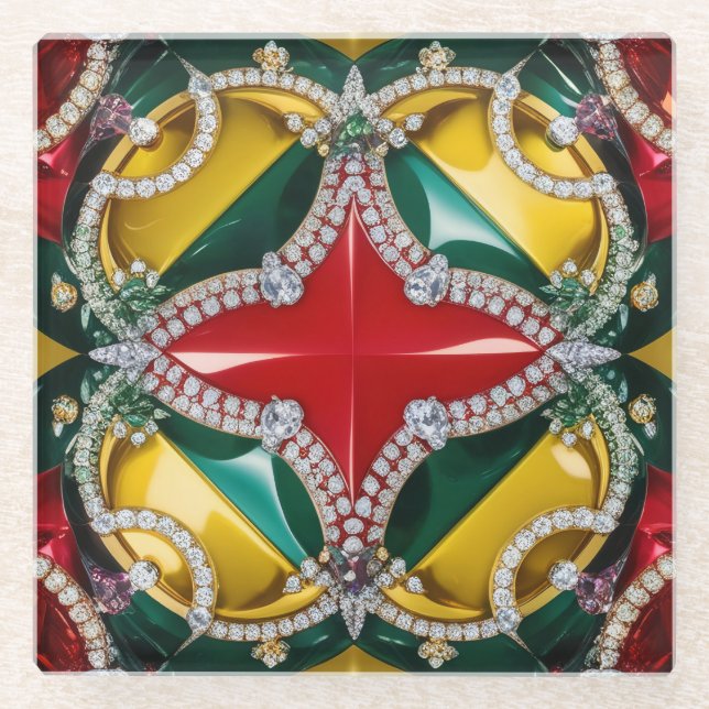 Glass coaster with Los Angeles Colours (Front)