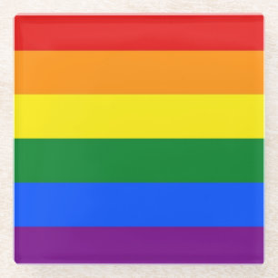 Glass coaster with Pride flag of LGBT