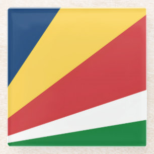 Glass coaster with Seychelles Colours