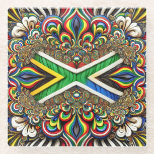 Glass coaster with South African Colours