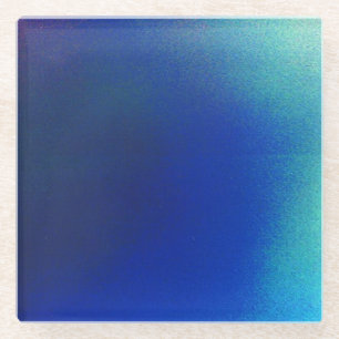 Glass Coasters with Blue and Turquoise Design