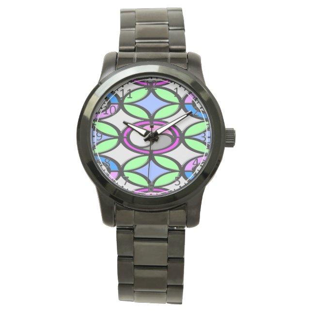 Glass colored tiled watch (Front)