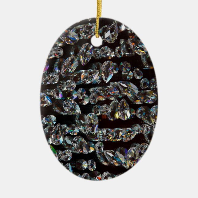 Glass Crystals Reflections Ceramic Tree Decoration (Front)