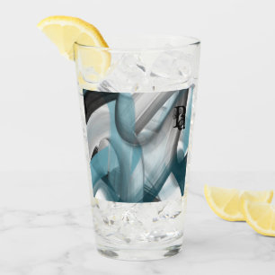 Glass Cup Abstract Trend Decor Blue Ocean