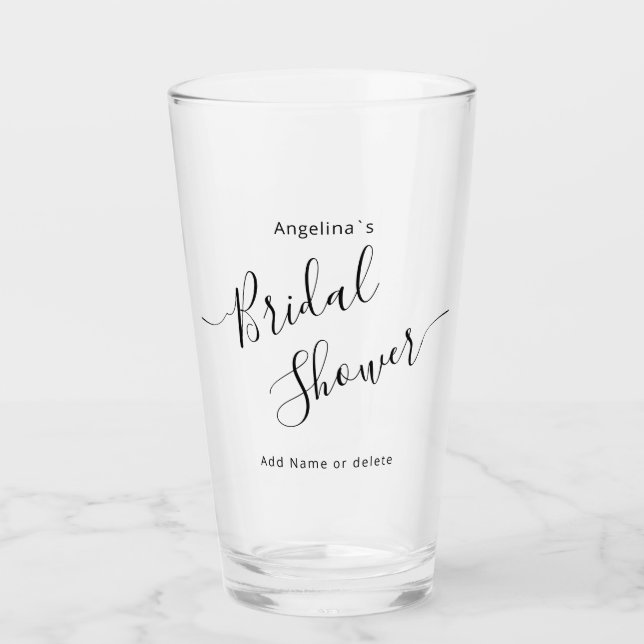 Glass Cup for a bridal shower. (Front)