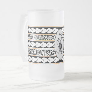 Glass cup glazed. Tribal Ethnic/Orange