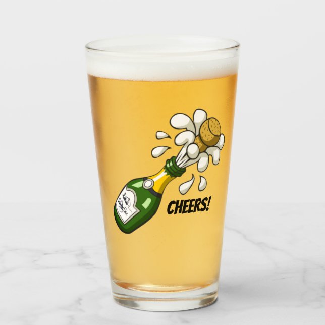 Glass Cup Pop the Cork! (Front Filled)