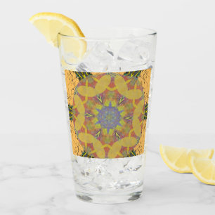 glass cup rose like kaleidoscope art,YELLOW
