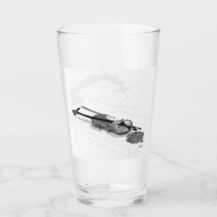 Glass Cup : Violin Piano Rose