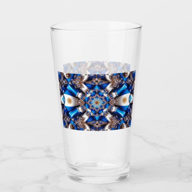 Glass cup with Argentinian Colours (Front)