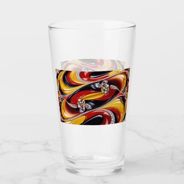 Glass cup with Belgian Colours (Front)