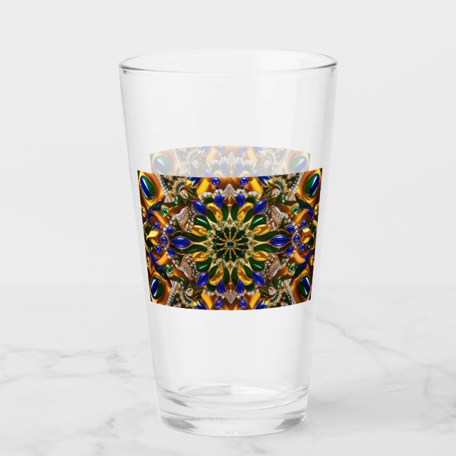 Glass cup with Brazil Colours (Front)