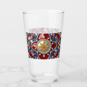 Glass cup with Colombian Colours