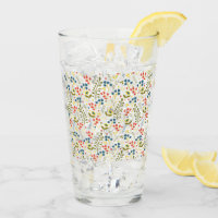 Glass Cup with seamless flower