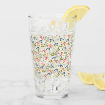 Glass Cup with seamless flower