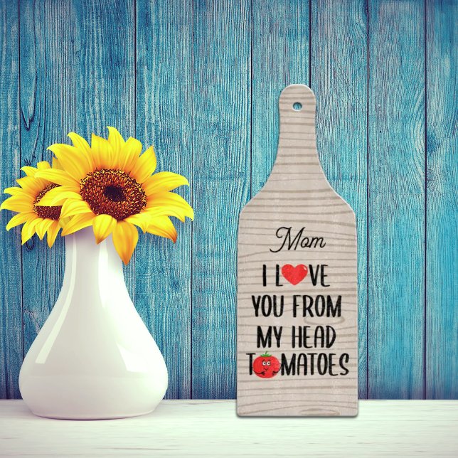 Glass Custom I Love You From My Head Tomatoes Cutting Board (Creator Uploaded)