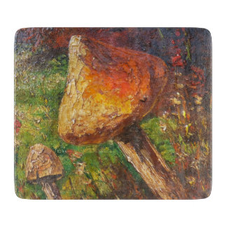 Glass Cutting Board Ann Hayes Painting Mushroom