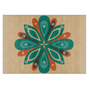 Glass Cutting Board Burst Blue