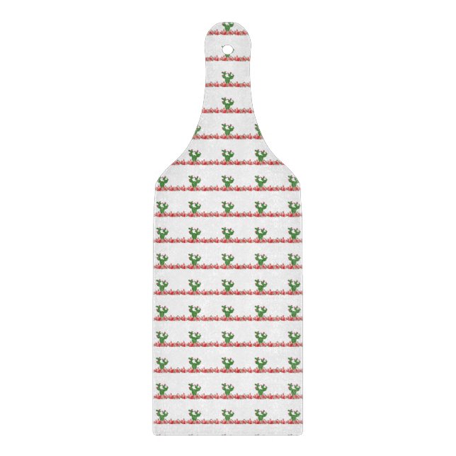 Glass Cutting Board Cactus Orange Flowers  (Front)