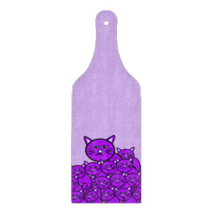 Glass Cutting Board Cat Purple Meow