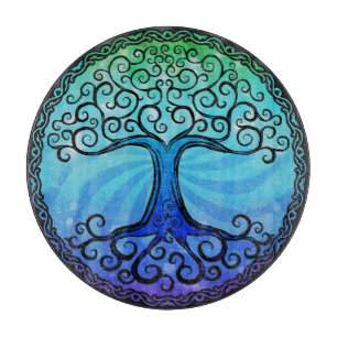 Glass Cutting Board - 'Celtic Tree of Life'