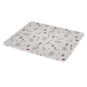 Glass Cutting Board - Christmas Pattern