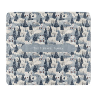 Glass Cutting Board - Christmas Trees Pattern.