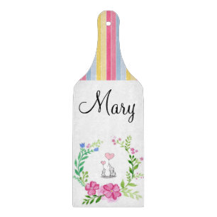 Glass Cutting Board Colourful Stripe Elephant