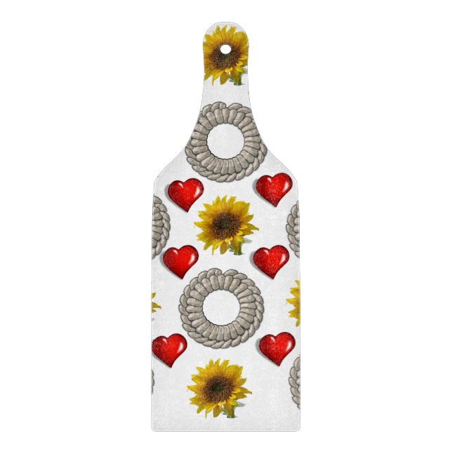 Glass Cutting Board Floral Sunflower (Front)