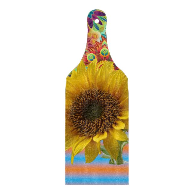 Glass Cutting Board Floral Sunshine (Front)