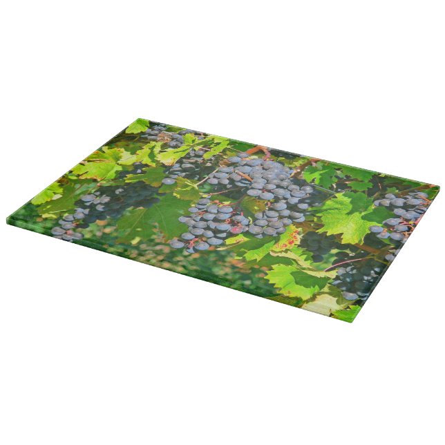 GLASS CUTTING BOARD,"GRAPES ON THE VINE" CUTTING BOARD (Corner)