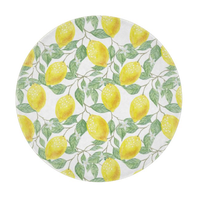 Glass Cutting Board-Lemons Cutting Board (Front)