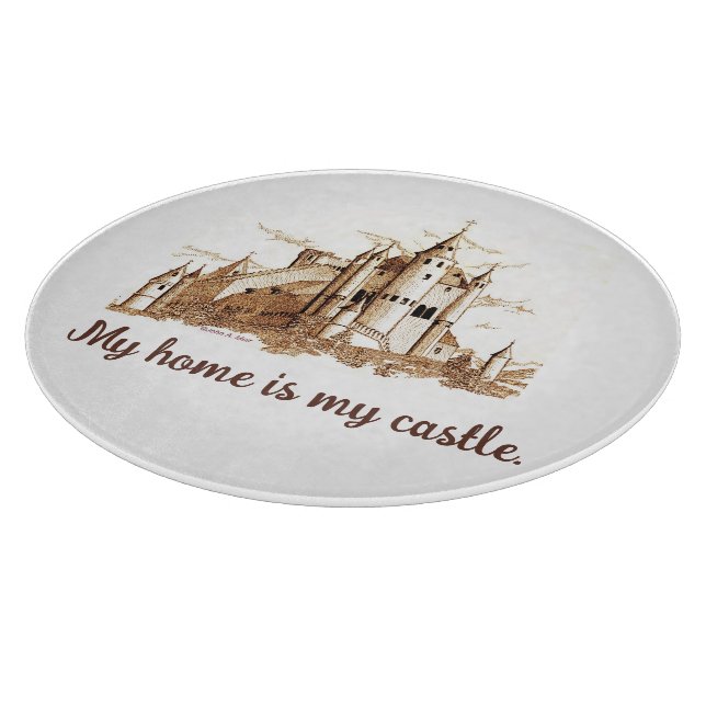 Glass Cutting Board - My Home is My Castle (Corner)
