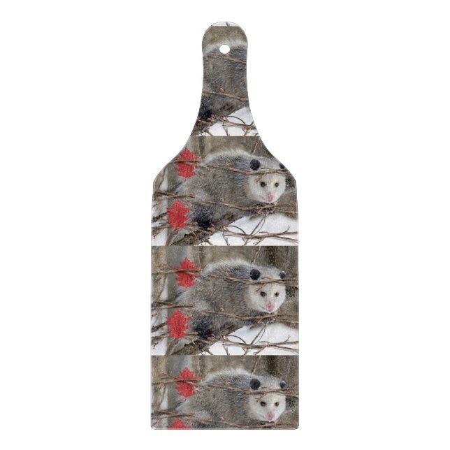 Glass Cutting Board Opossum Nature (Front)