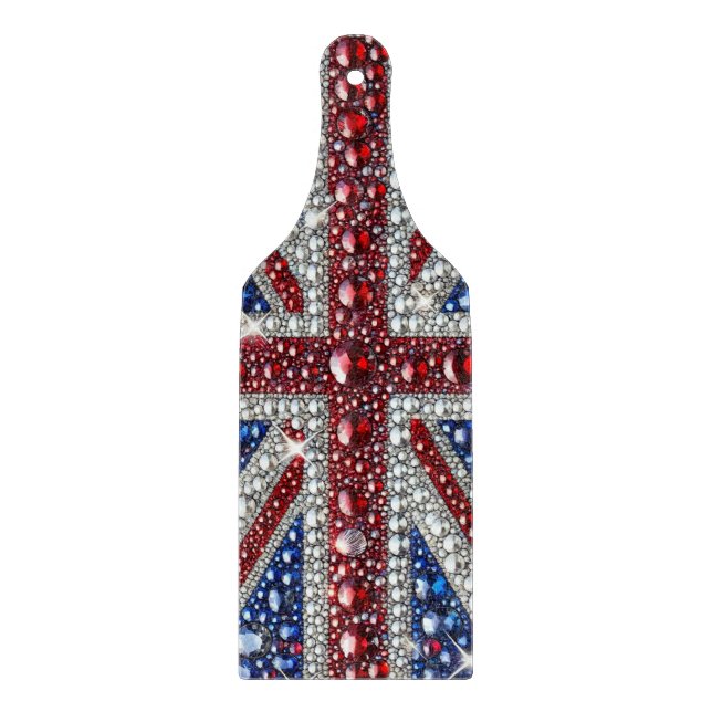 Glass cutting board paddle British Colours (Front)