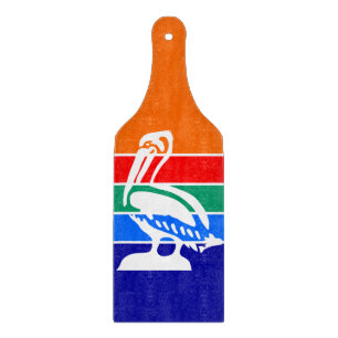 Glass cutting board paddle, flag St. Petersburg