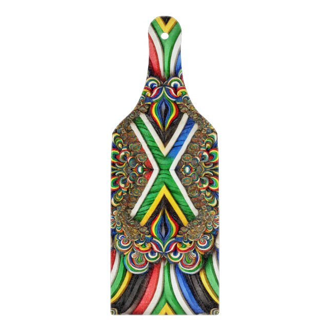 Glass cutting board paddle South African Colours (Front)