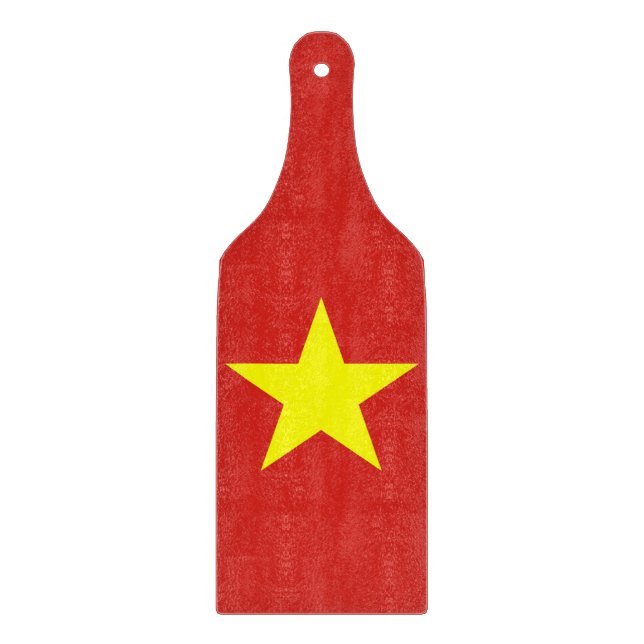 Glass cutting board paddle - Vietnam flag (Front)