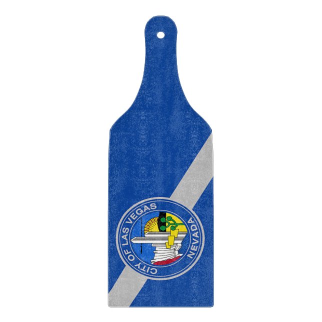 Glass cutting board paddle with flag Las Vegas (Front)
