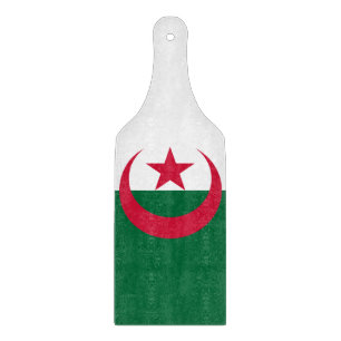 Glass cutting board paddle with flag of Algeria