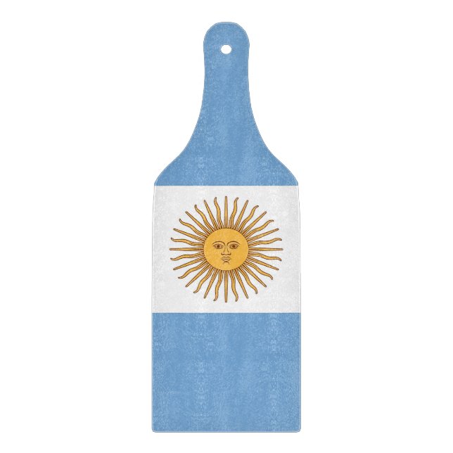 Glass cutting board paddle with flag of Argentina (Front)