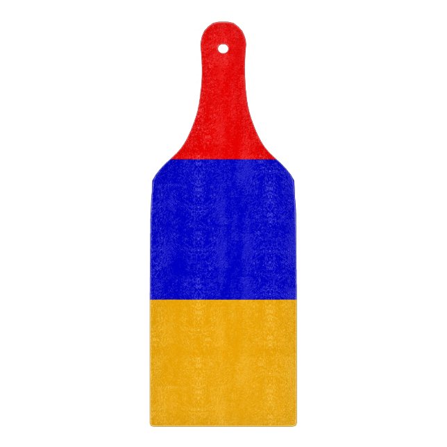 Glass cutting board paddle with flag of Armenia (Front)