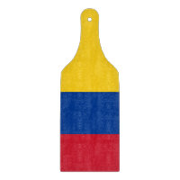 Glass cutting board paddle with flag of Colombia